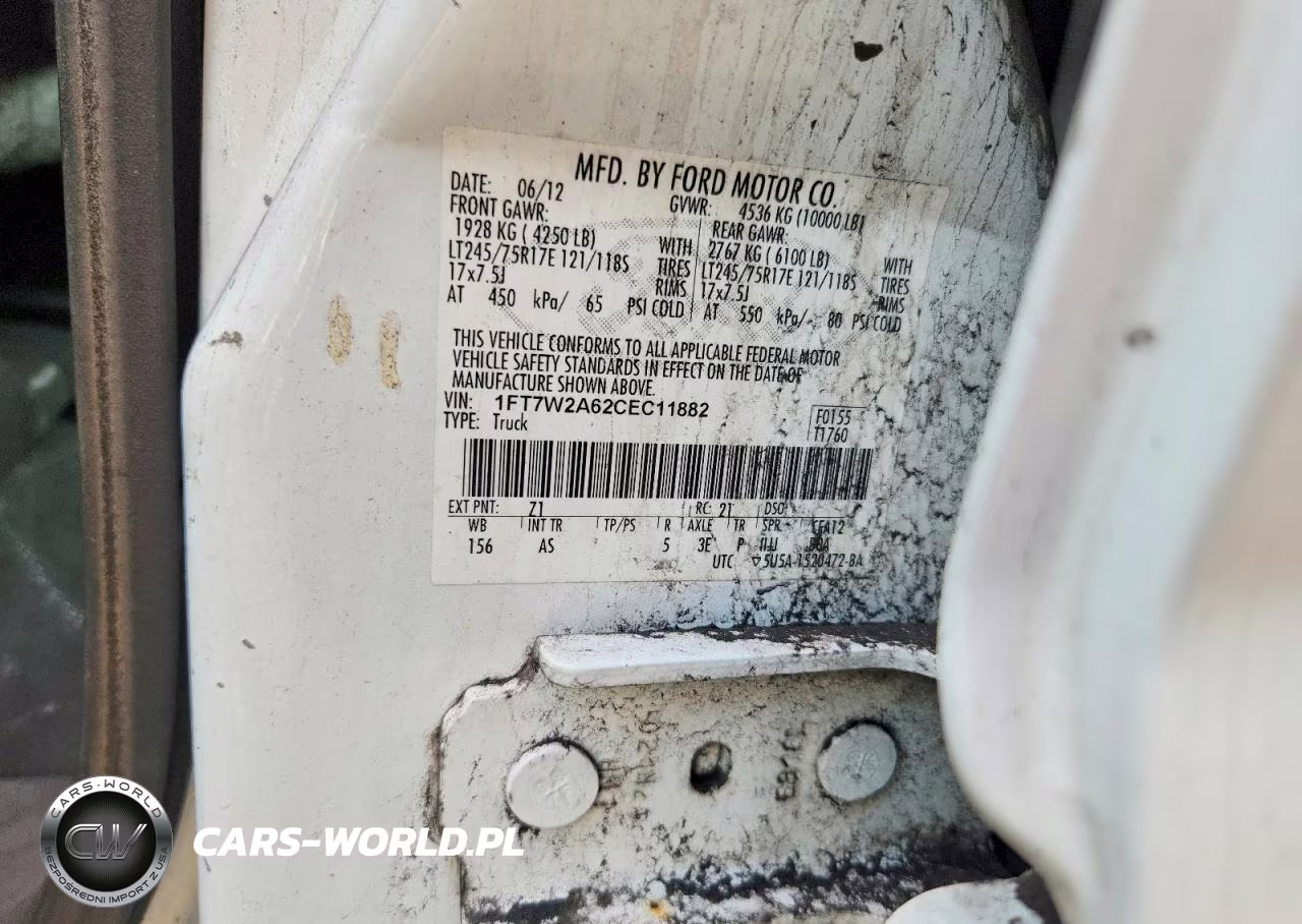 2012 Ford F250 Super Duty VIN:1FT7W2A62CEC11882 - 12