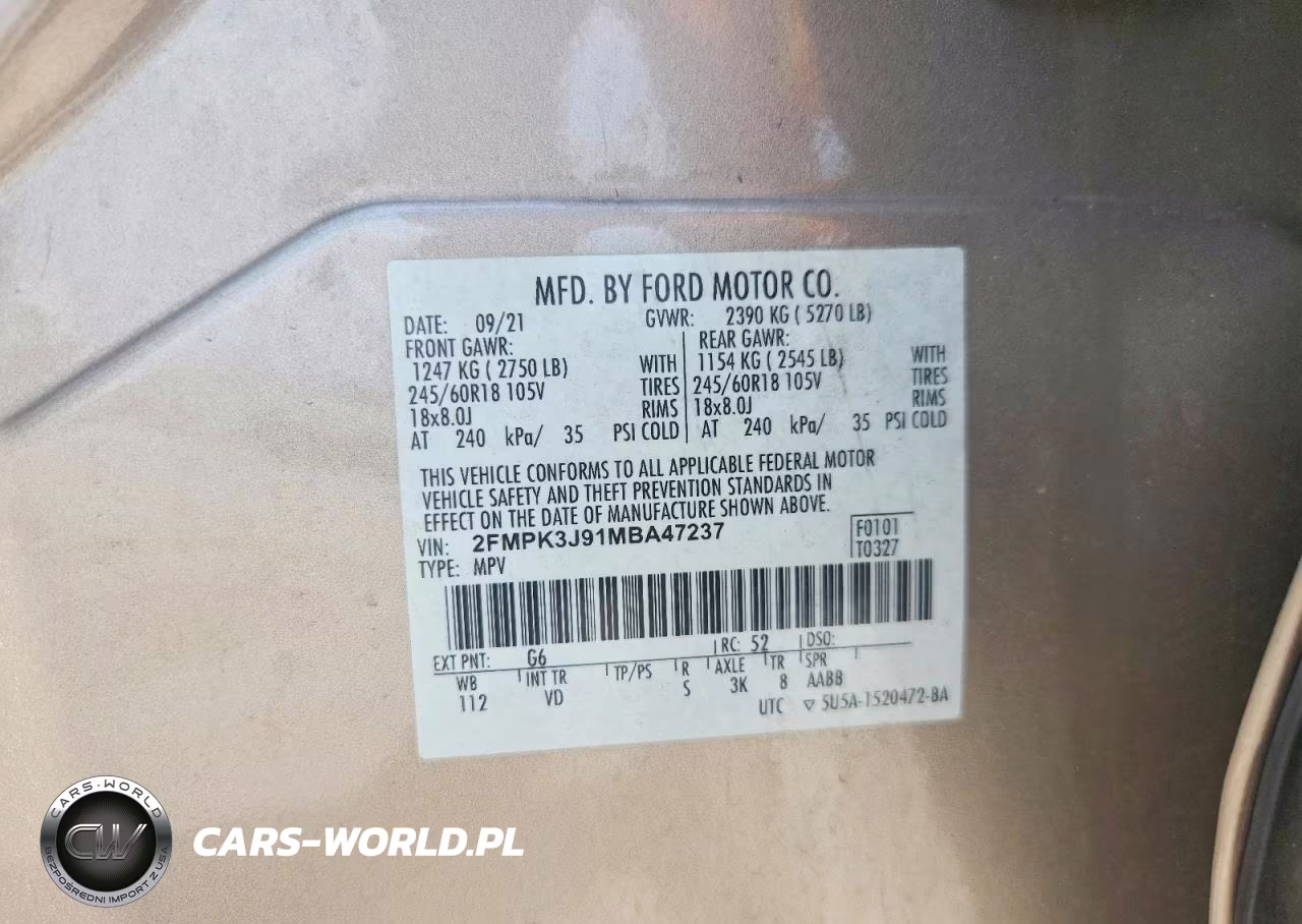 2021 Ford Edge Sel VIN:2FMPK3J91MBA47237 - 13