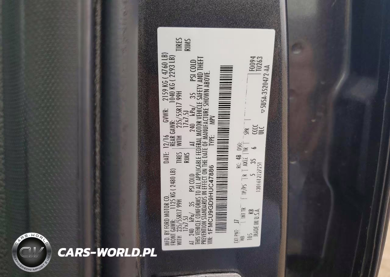 2017 Ford Escape Se VIN:1FMCU9GD9HUC47886 - 13