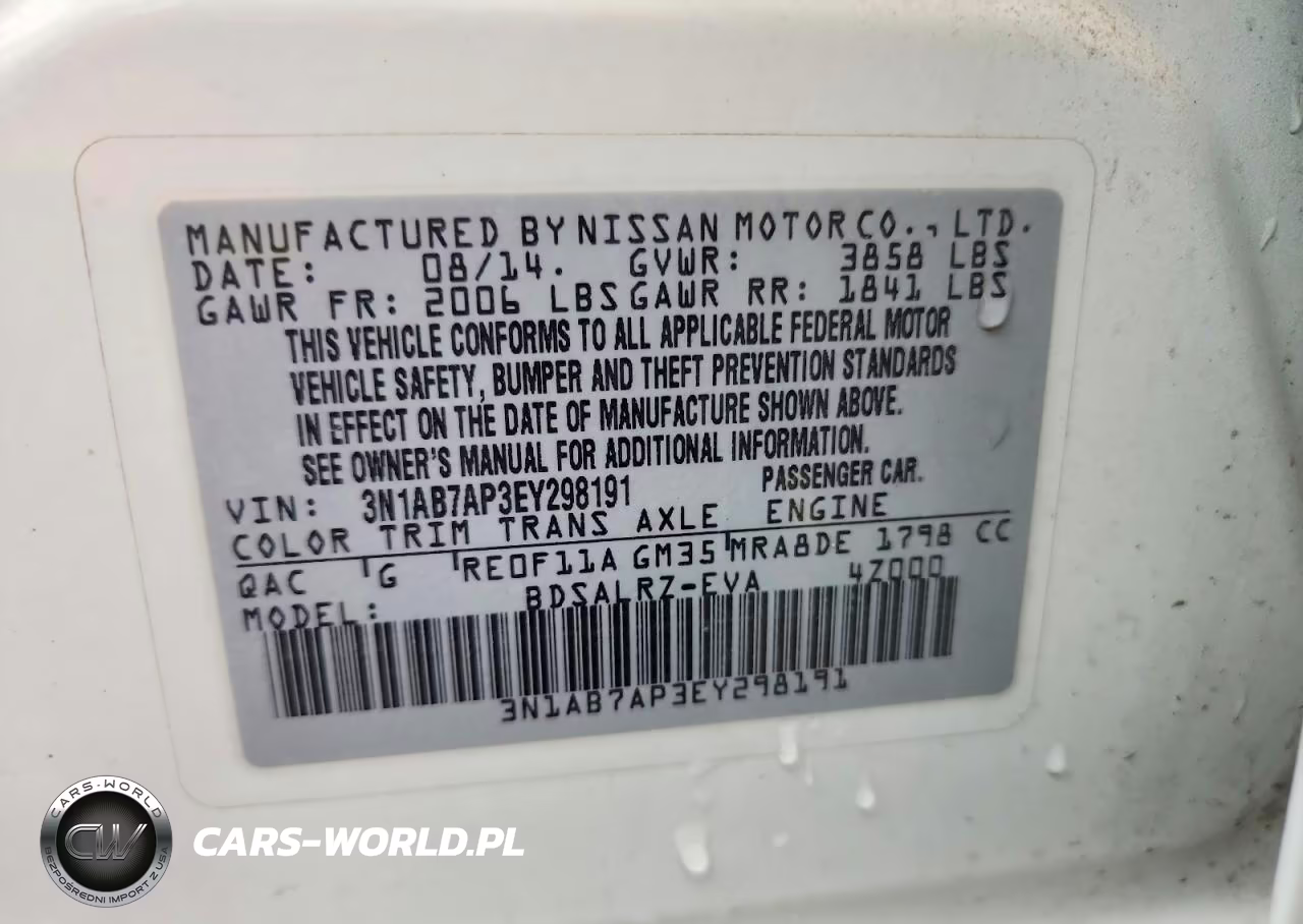 2014 Nissan Sentra Sr VIN:3N1AB7AP3EY298191 - 12