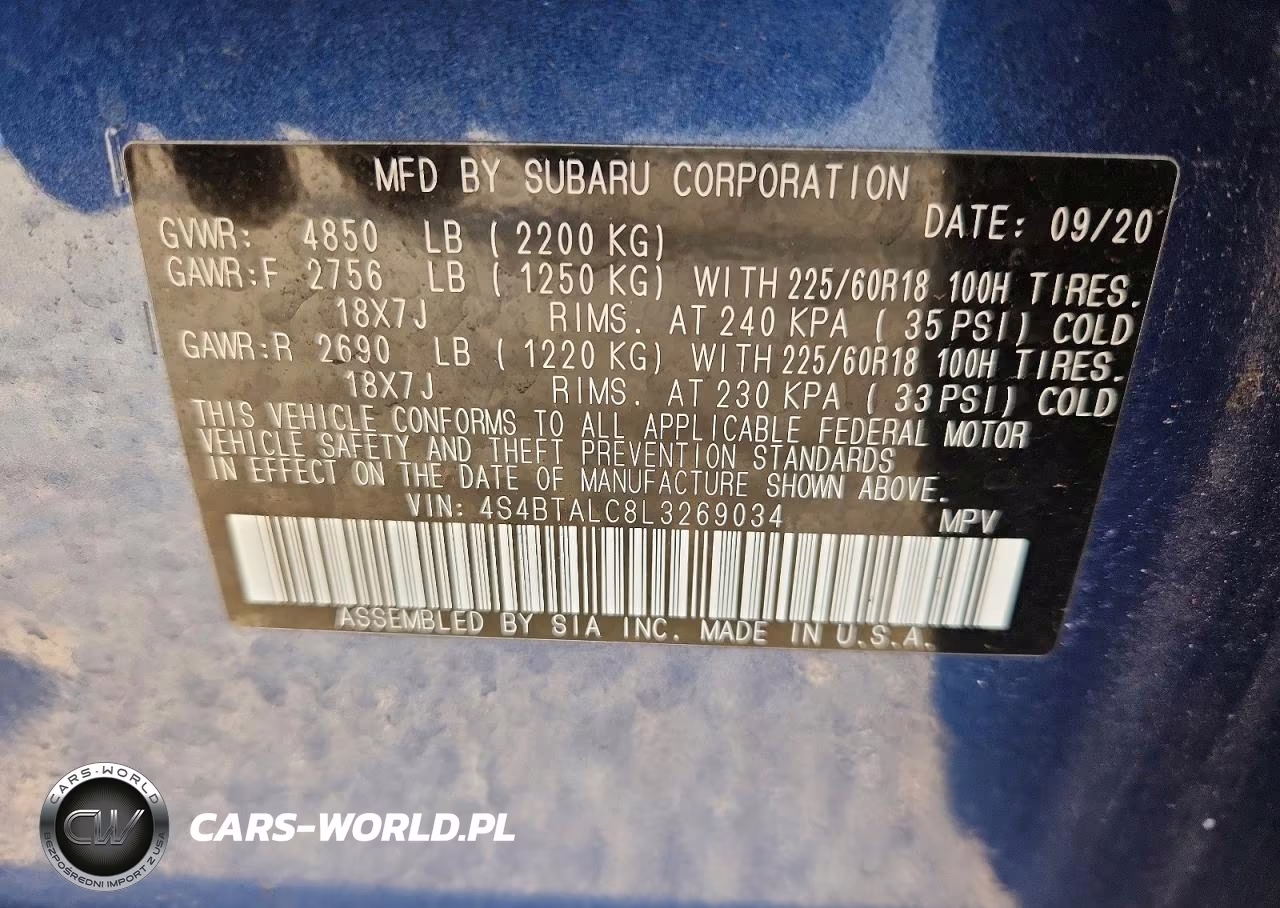 2020 Subaru Outback Limited VIN:4S4BTALC8L3269034 - 13