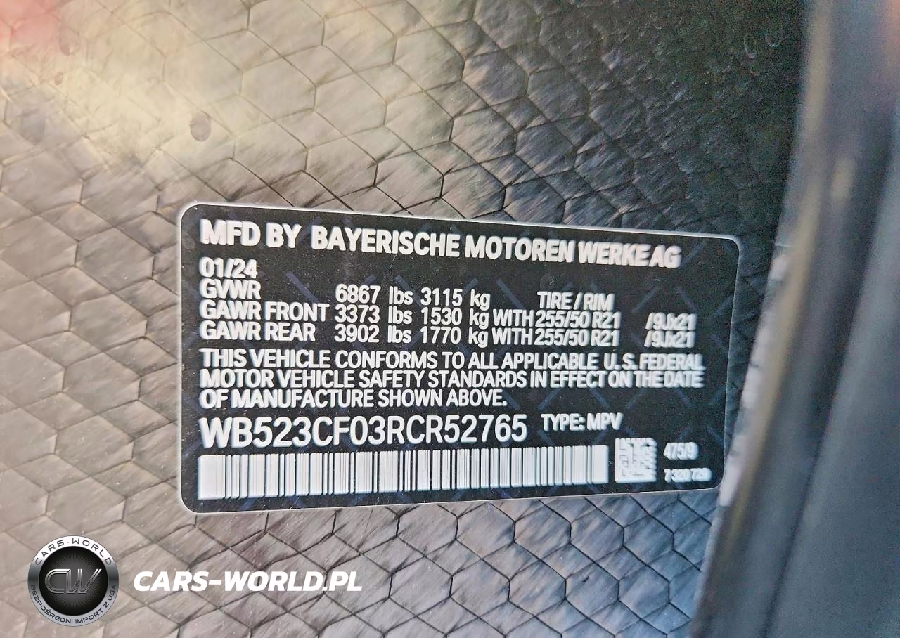 2024 BMW Ix xDrive50 VIN:WB523CF03RCR52765 - 13