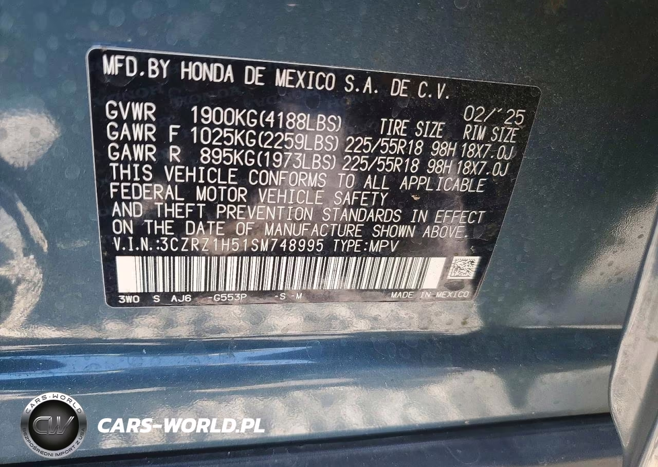 2025 Honda Hr-V Sport VIN:3CZRZ1H51SM748995 - 13