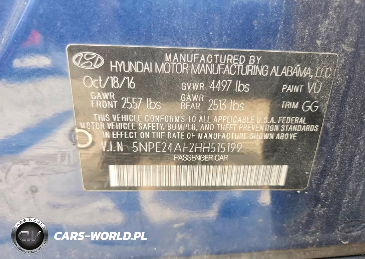 2017 Hyundai Sonata Se VIN:5NPE24AF2HH515199 - 12