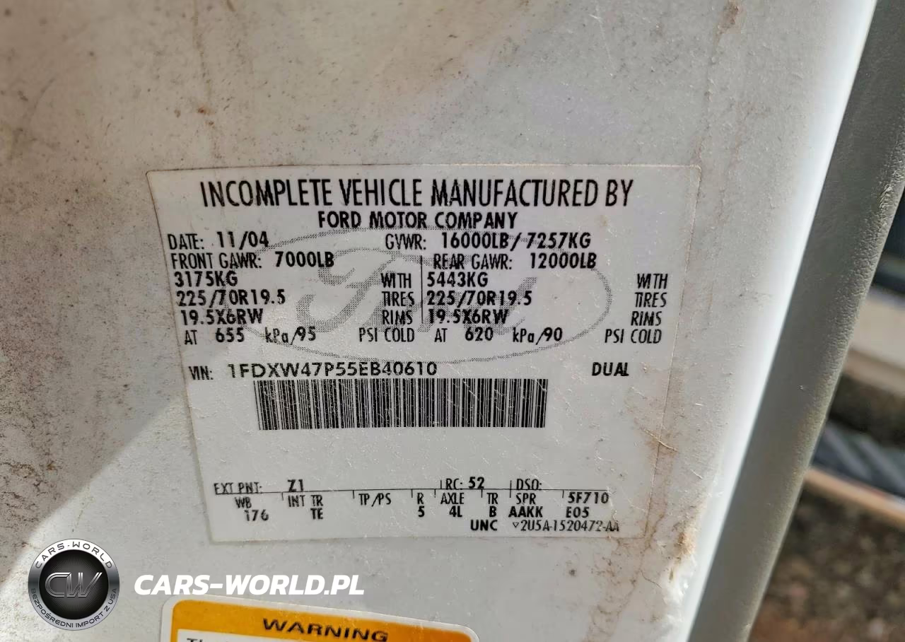 2005 Ford F450 Super Duty VIN:1FDXW47P55EB40610 - 12