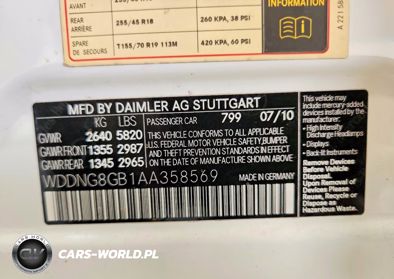 2010 Mercedes-Benz S 550 4Matic VIN:WDDNG8GB1AA358569 - 12