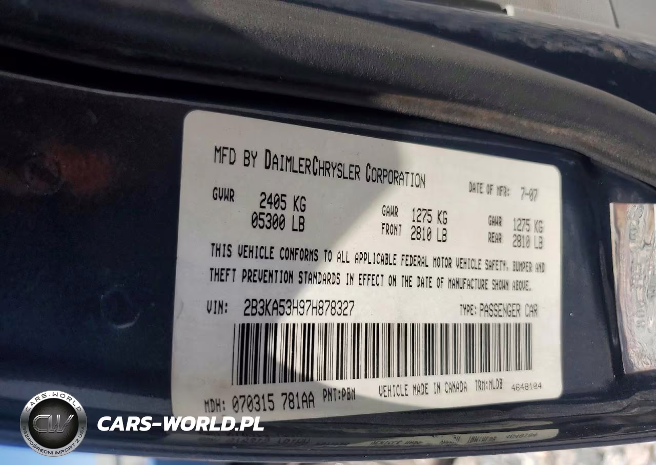 2007 Dodge Charger R-T VIN:2B3KA53H97H878327 - 12