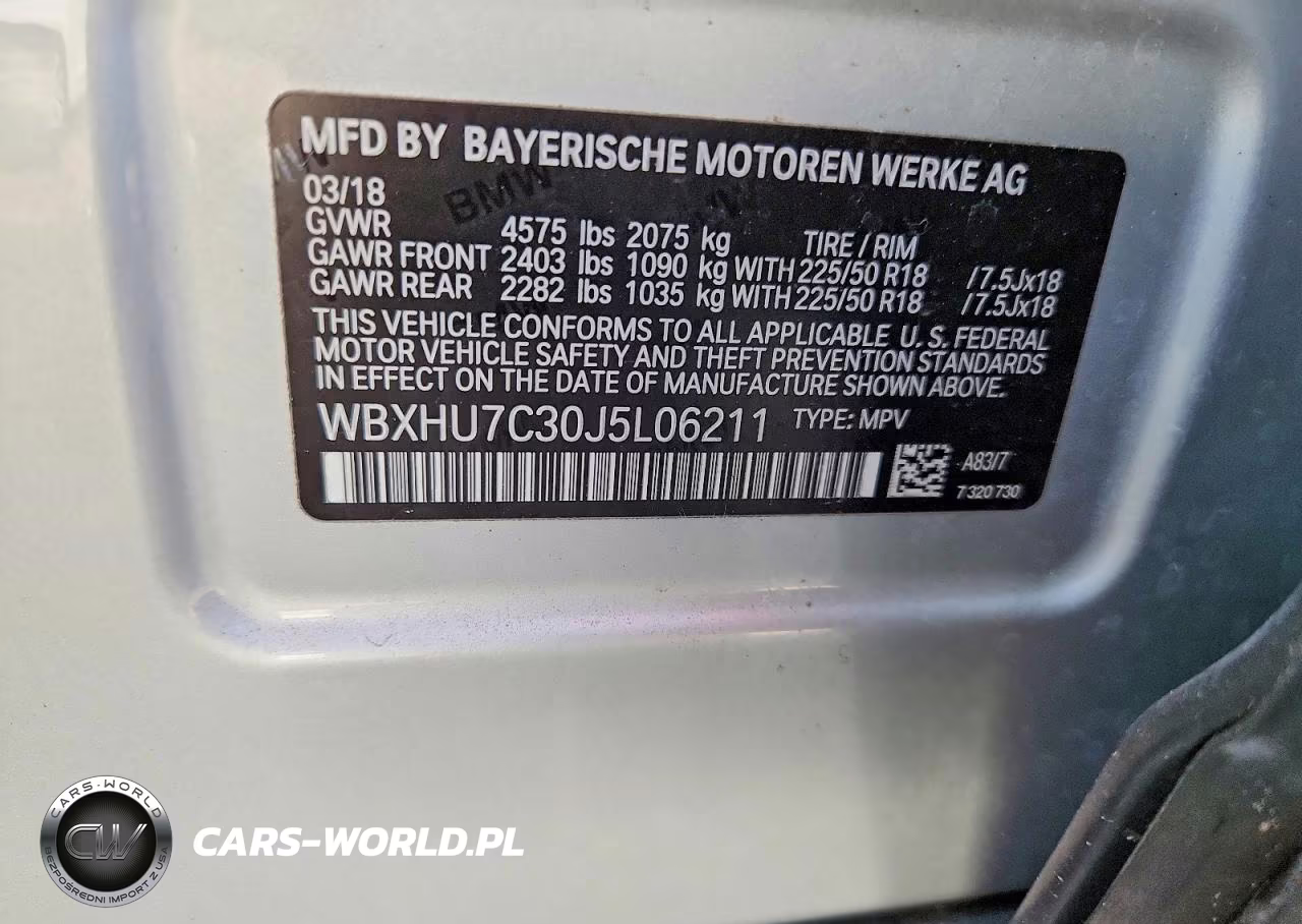 2018 BMW X1 Sdrive28I VIN:WBXHU7C30J5L06211 - 14