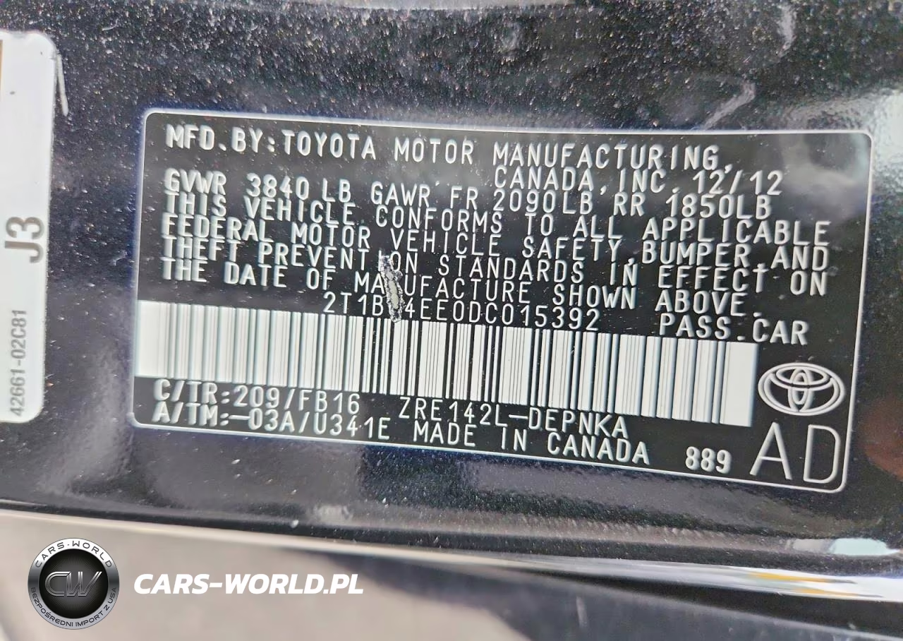 2013 Toyota Corolla Le VIN:2T1BU4EE0DC015392 - 12