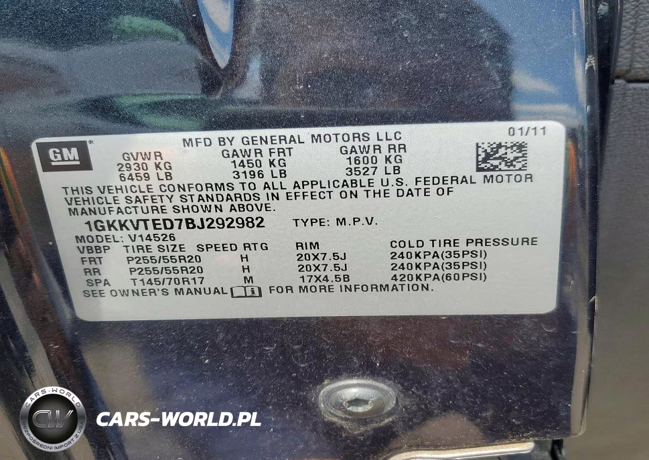 2011 GMC Acadia Denali VIN:1GKKVTED7BJ292982 - 13