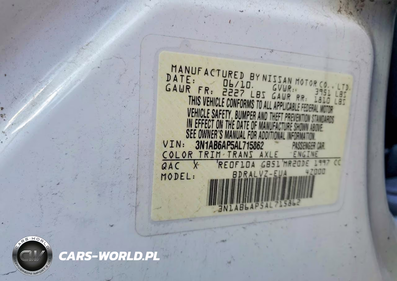 2010 Nissan Sentra 2.0 VIN:3N1AB6AP5AL715862 - 12