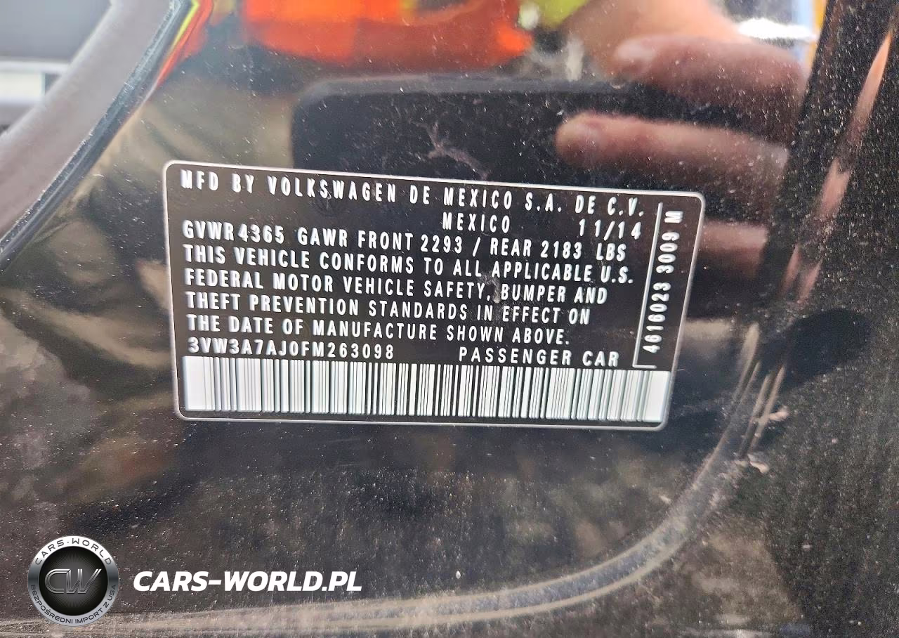 2015 Volkswagen Jetta Tdi VIN:3VW3A7AJ0FM263098 - 12