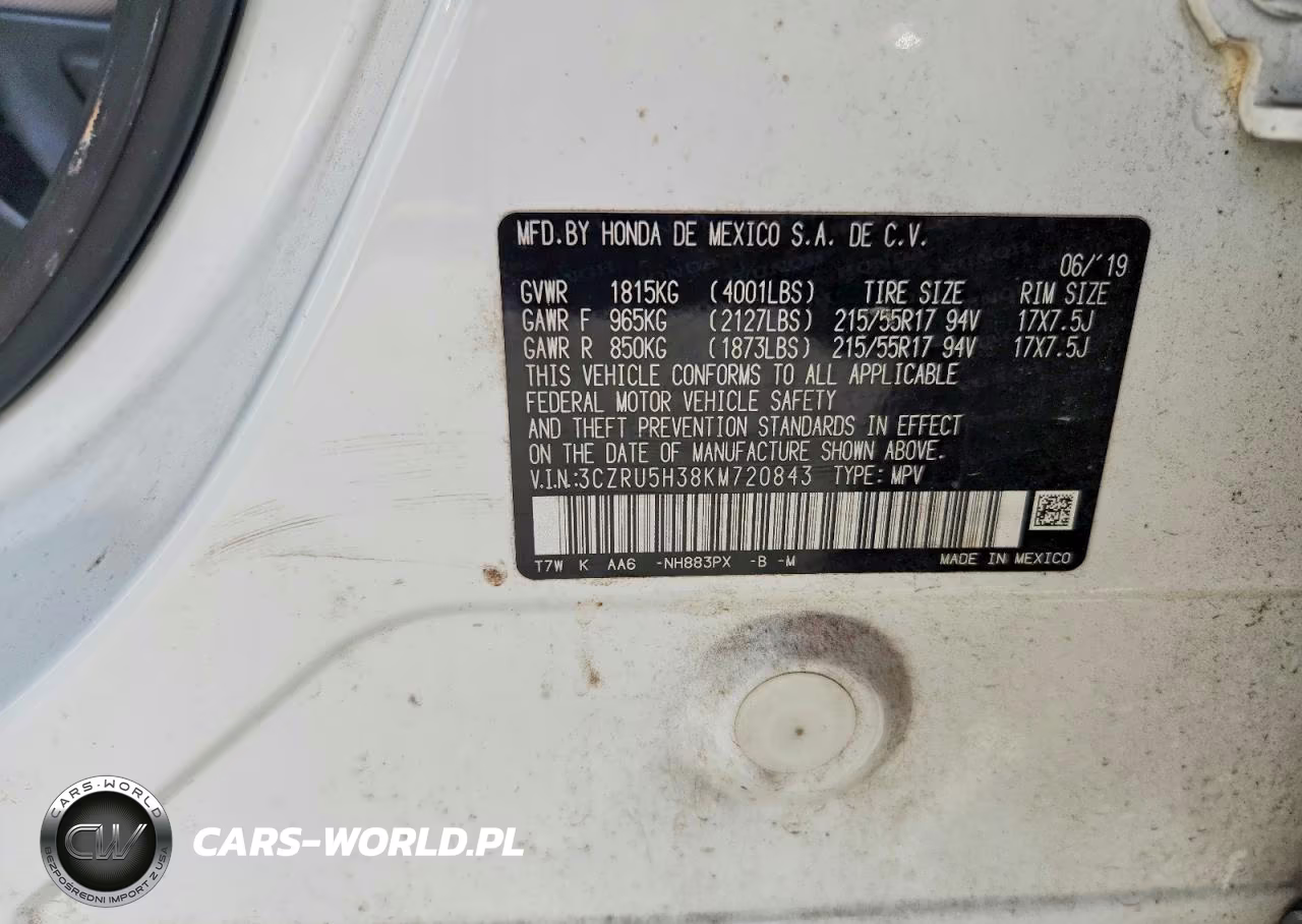 2019 Honda Hr-V Lx VIN:3CZRU5H38KM720843 - 12