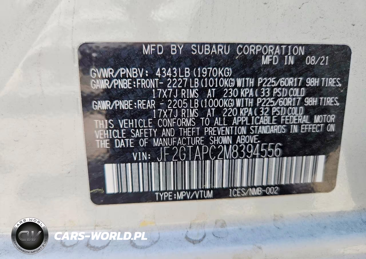 2021 Subaru Crosstrek Premium VIN:JF2GTAPC2M8394556 - 13