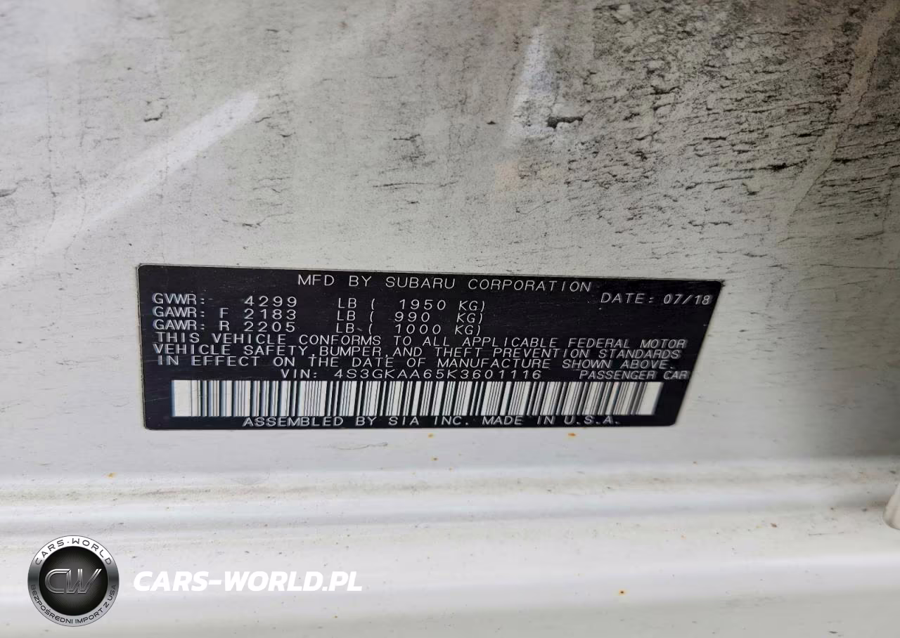 2019 Subaru Impreza VIN:4S3GKAA65K3601116 - 12