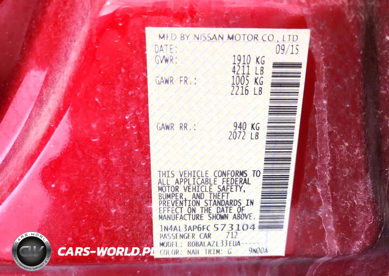 2015 Nissan Altima 2.5 VIN:1N4AL3AP6FC573104 - 12