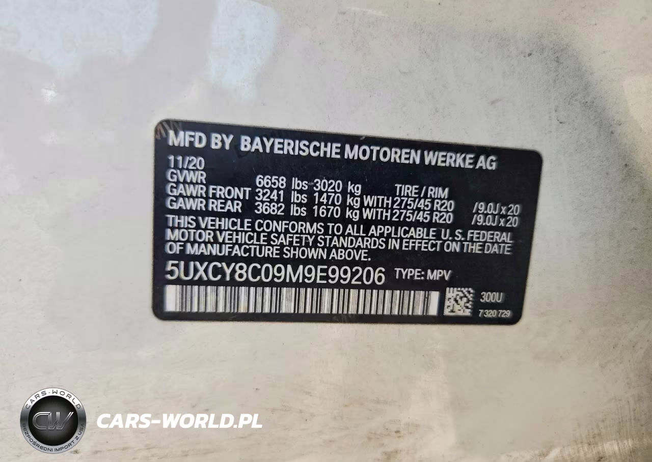 2021 BMW X6 M50I VIN:5UXCY8C09M9E99206 - 13