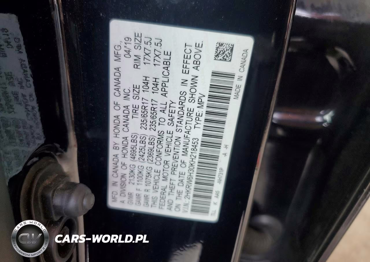 2019 Honda Cr-V Lx VIN:2HKRW6H30KH218453 - 13