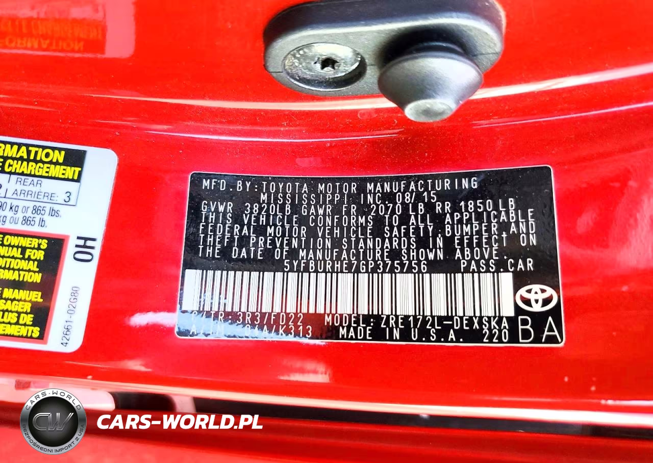 2016 Toyota Corolla S Plus VIN:5YFBURHE7GP375756 - 12