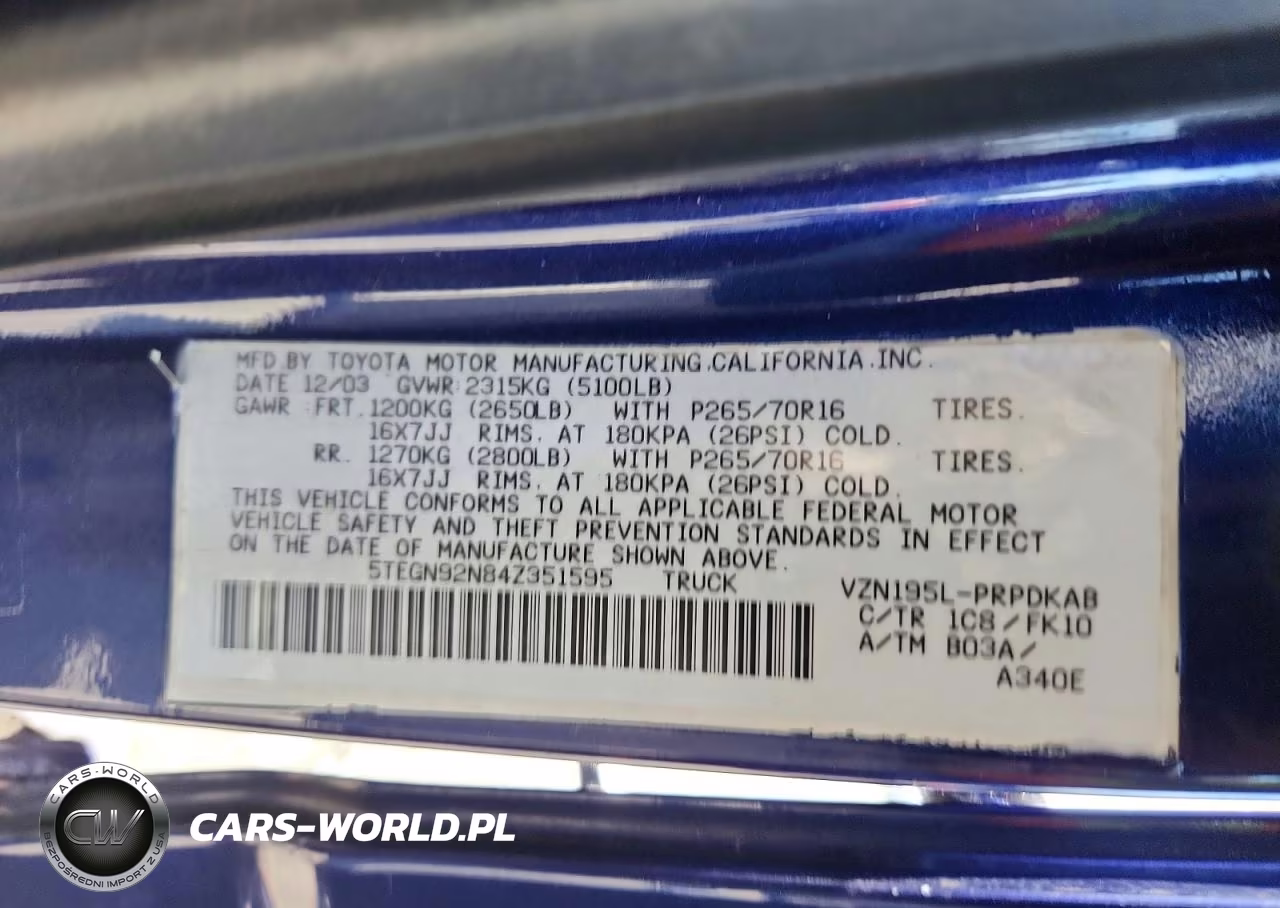 2004 Toyota Tacoma Prerunner V6 VIN:5TEGN92N84Z351595 - 12