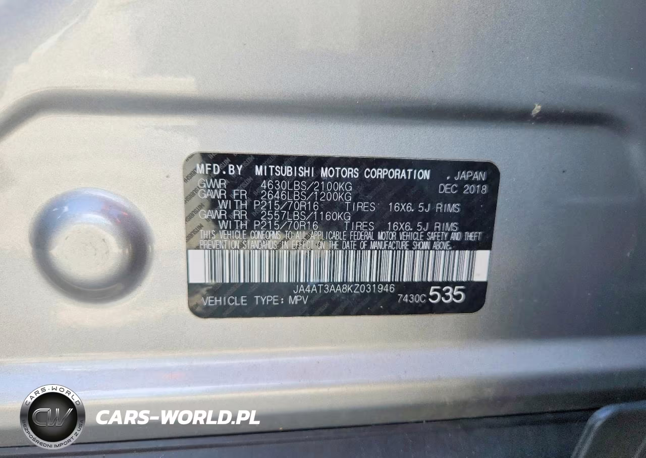 2019 Mitsubishi Eclipse Cross Es VIN:JA4AT3AA8KZ031946 - 13