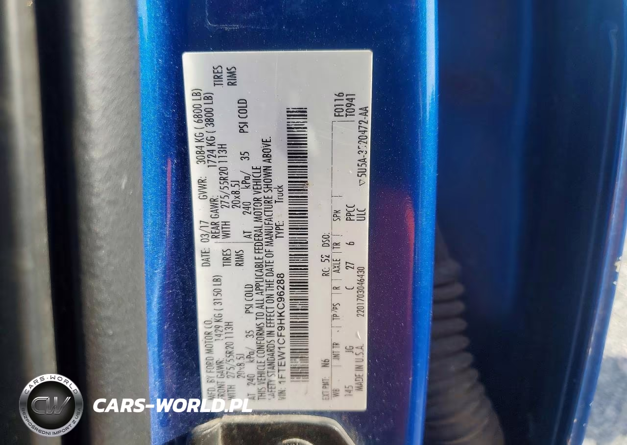 2017 Ford F150 Supercrew VIN:1FTEW1CF9HKC96288 - 12