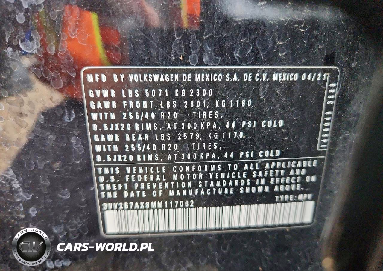 2021 Volkswagen Tiguan Se VIN:3VV2B7AX8MM117062 - 13
