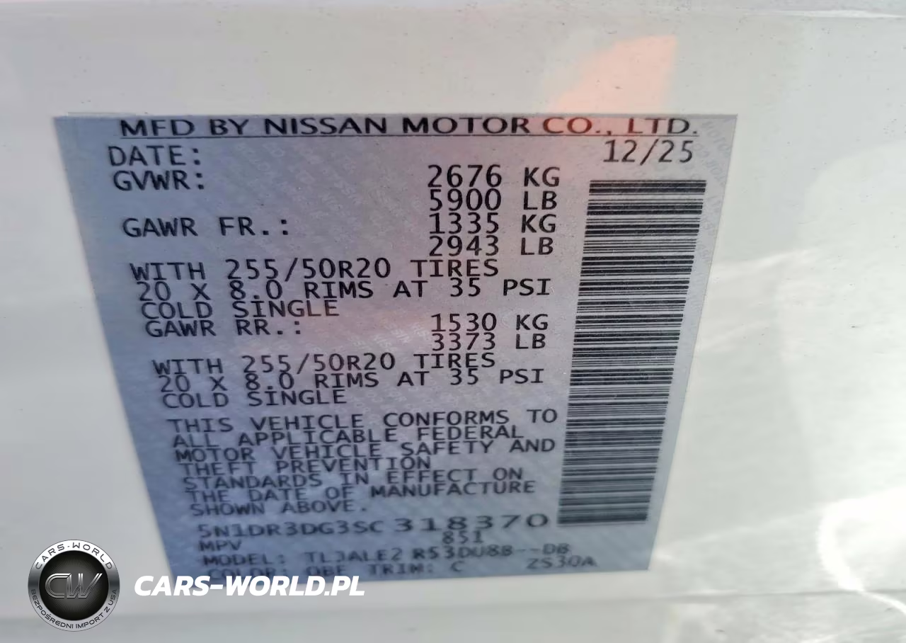 2025 Nissan Pathfinder Platinum VIN:5N1DR3DG3SC318370 - 12