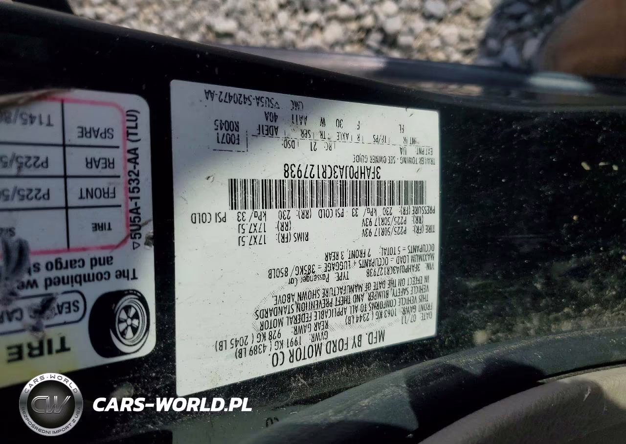 2012 Ford Fusion Sel VIN:3FAHP0JA3CR127938 - 12