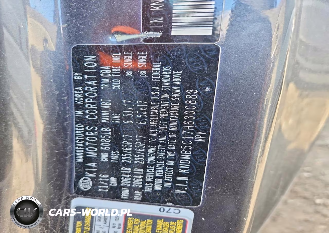 2017 Kia Sedona Lx VIN:KNDMB5C17H6300883 - 13