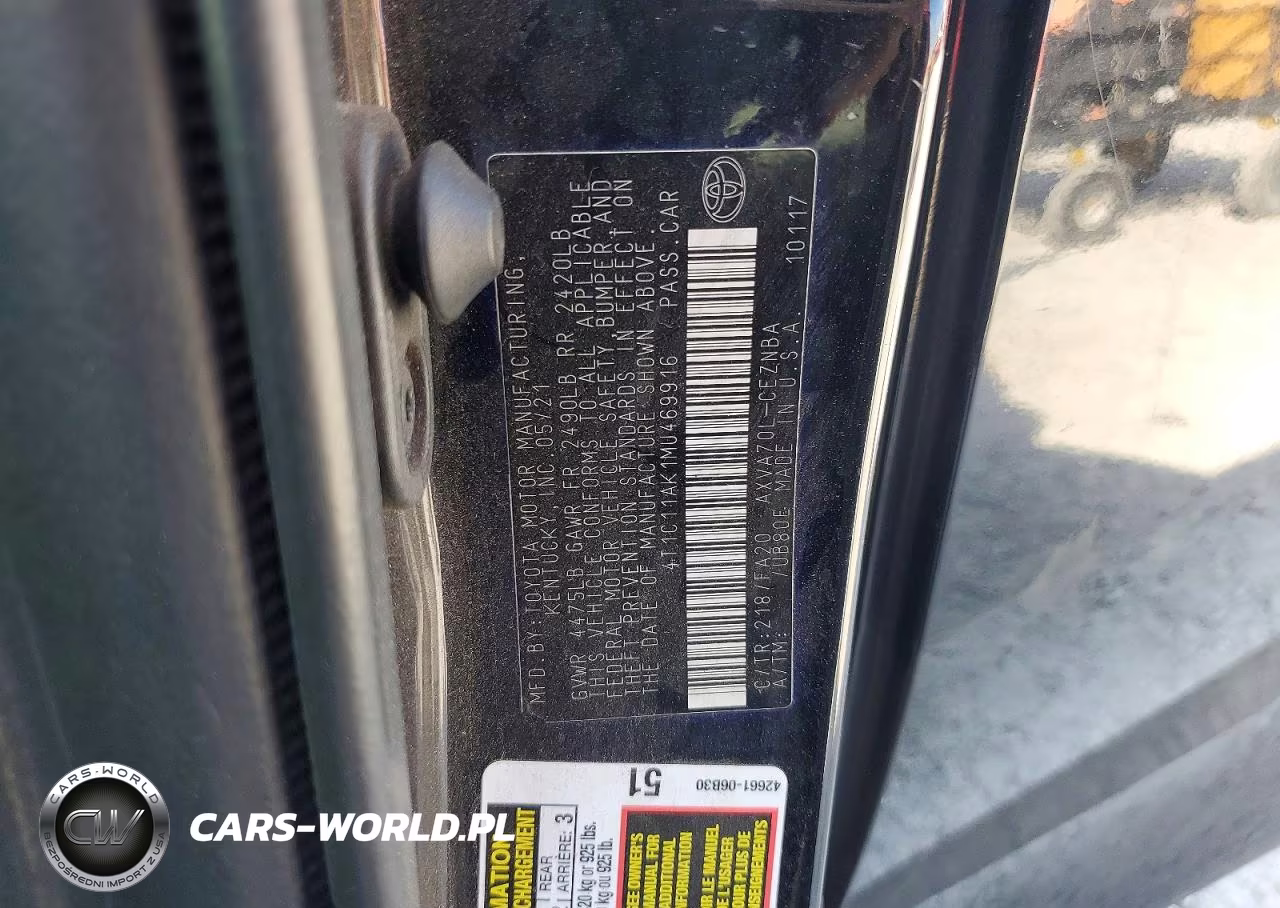 2021 Toyota Camry Le VIN:4T1C11AK1MU469916 - 12