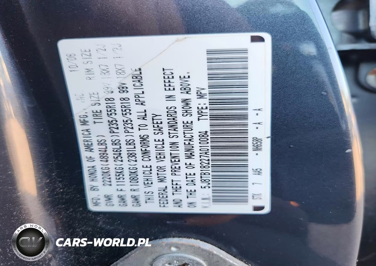 2007 Acura Rdx VIN:5J8TB18227A010084 - 12