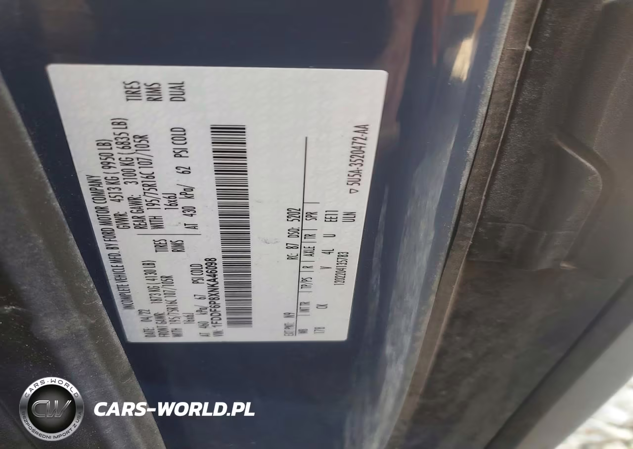 2022 Ford Transit Delivery Truck VIN:1FDDF6P8XNKA46098 - 13