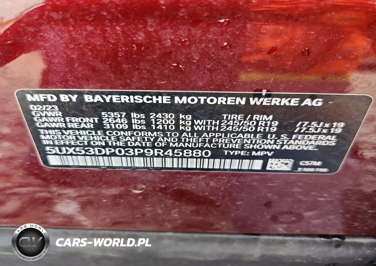 2023 BMW X3 xDrive30I VIN:5UX53DP03P9R45880 - 13