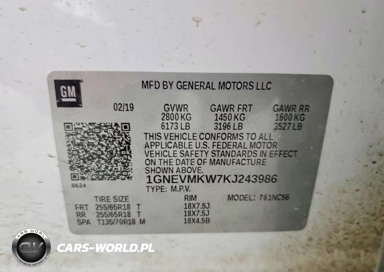 2019 Chevrolet Traverse Lt VIN:1GNEVMKW7KJ243986 - 13