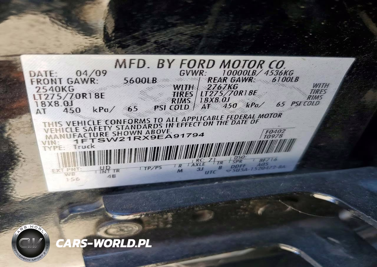 2009 Ford F250 Super Duty VIN:1FTSW21RX9EA91794 - 12
