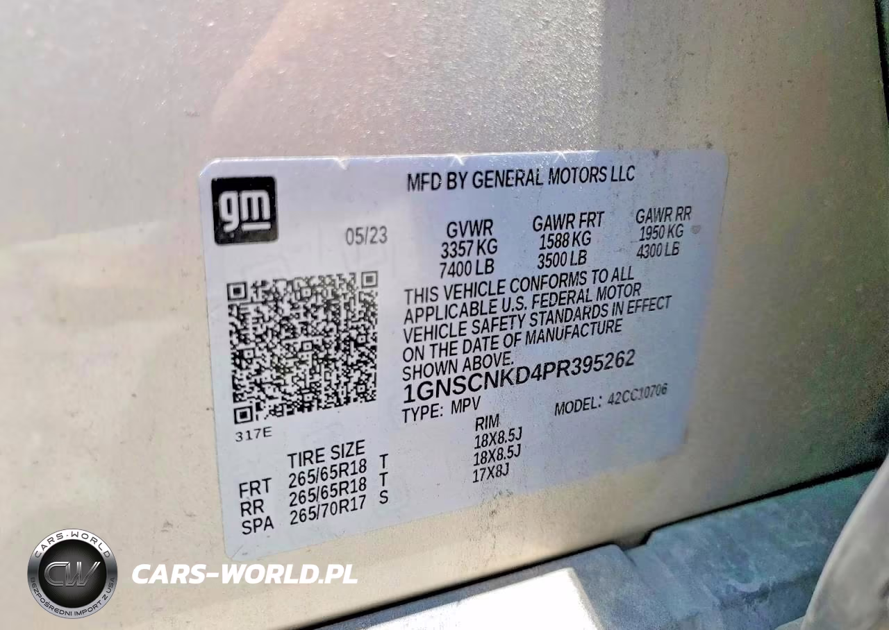 2023 Chevrolet Tahoe C1500 Lt VIN:1GNSCNKD4PR395262 - 13