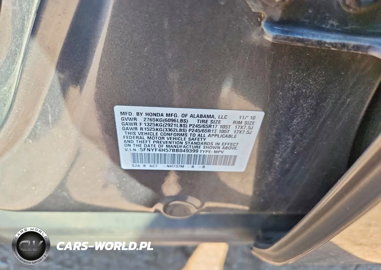 2011 Honda Pilot Exl VIN:5FNYF4H57BB049399 - 13