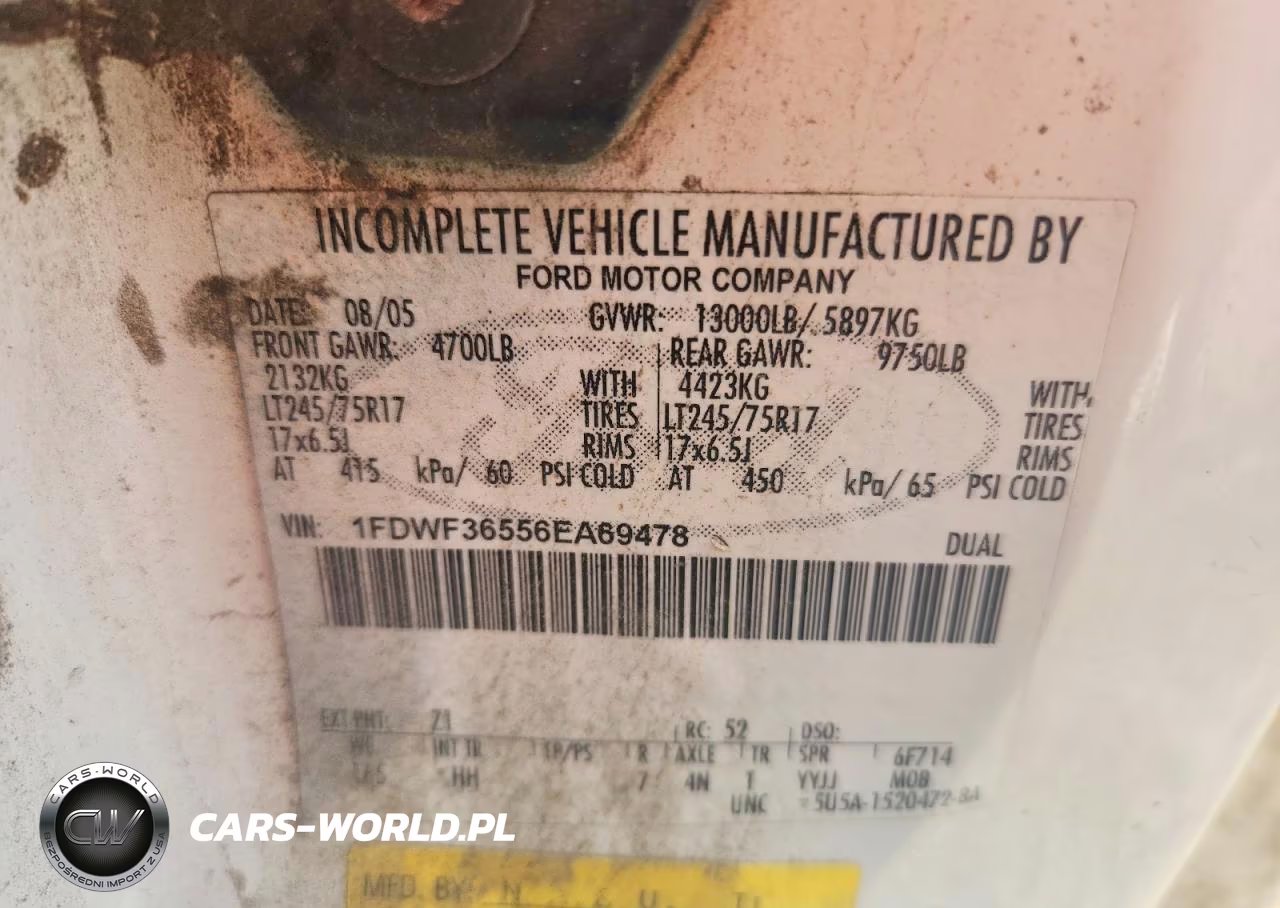 2006 Ford F350 Super Duty VIN:1FDWF36556EA69478 - 13