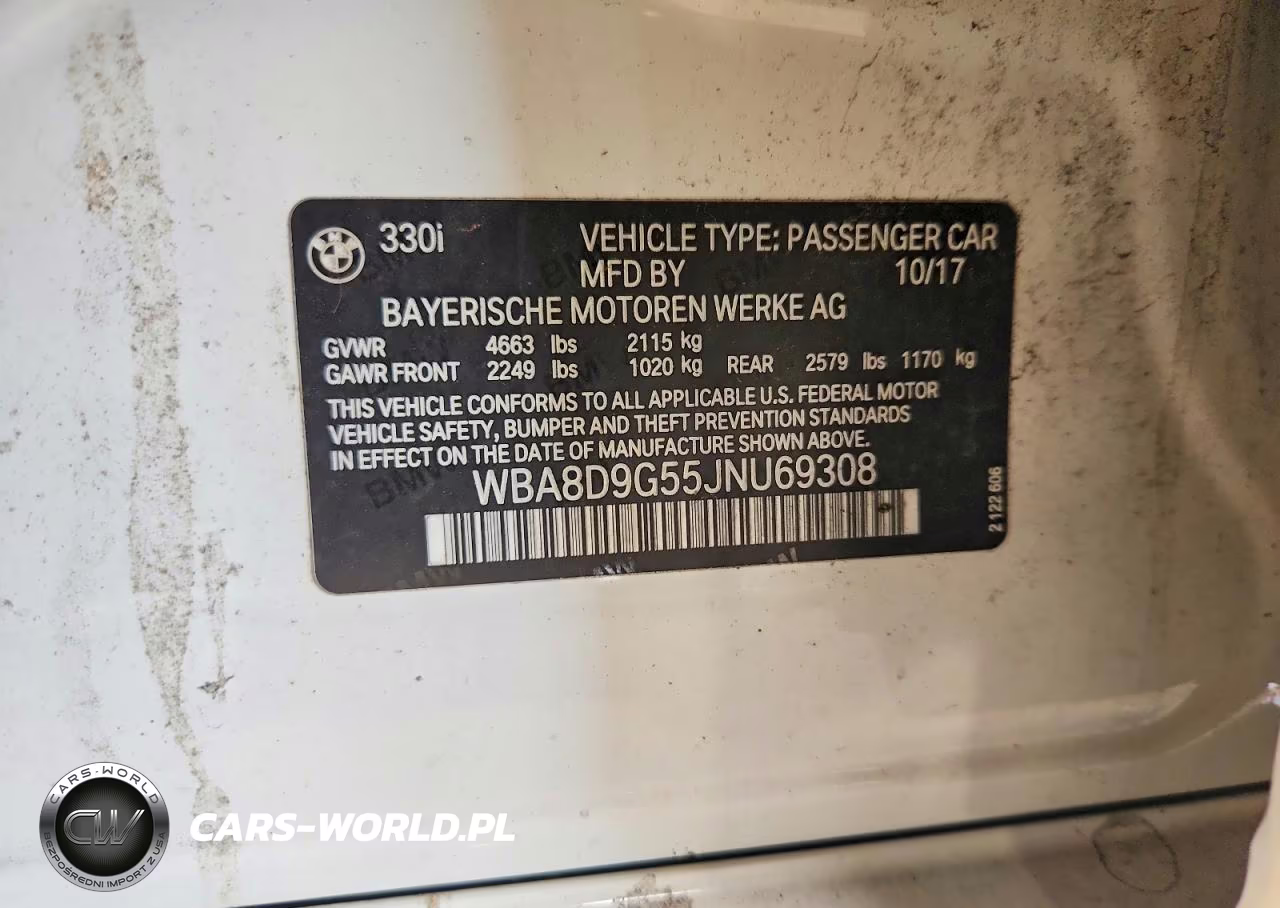 2018 BMW 330 Xi VIN:WBA8D9G55JNU69308 - 12