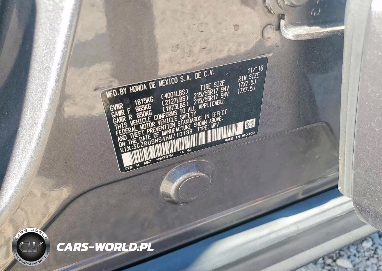 2017 Honda Hr-V Ex VIN:3CZRU5H54HM710188 - 13
