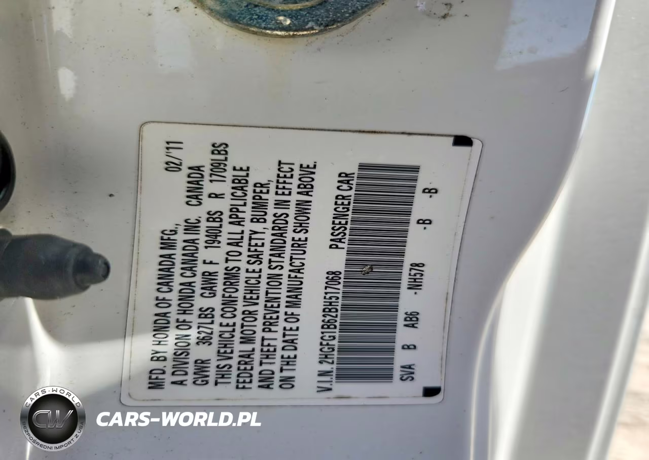 2011 Honda Civic Lx VIN:2HGFG1B62BH517068 - 12