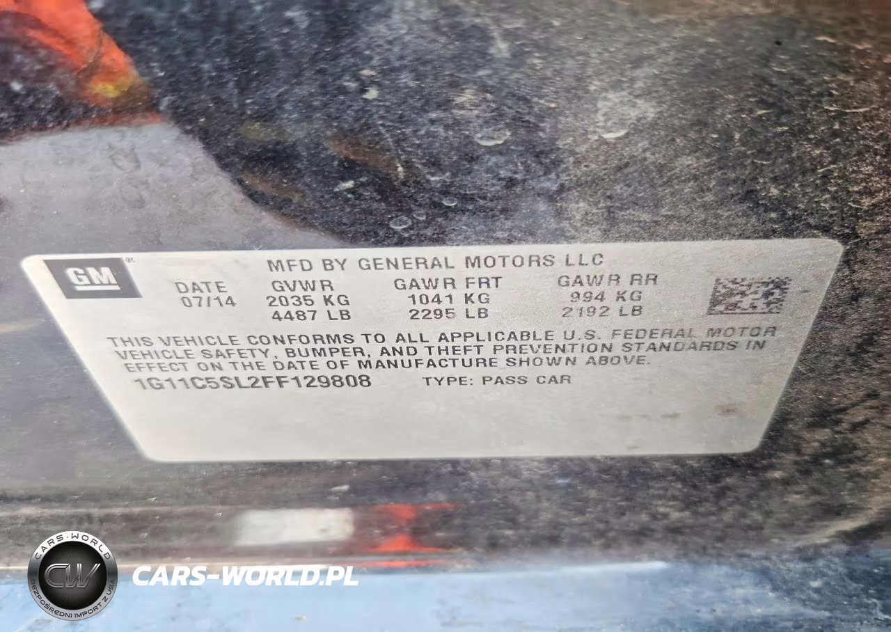 2015 Chevrolet Malibu Lt VIN:1G11C5SL2FF129808 - 12