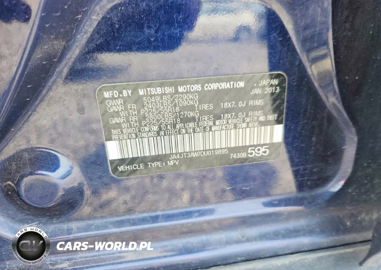 2013 Mitsubishi Outlander Se VIN:JA4JT3AW7DU019895 - 12