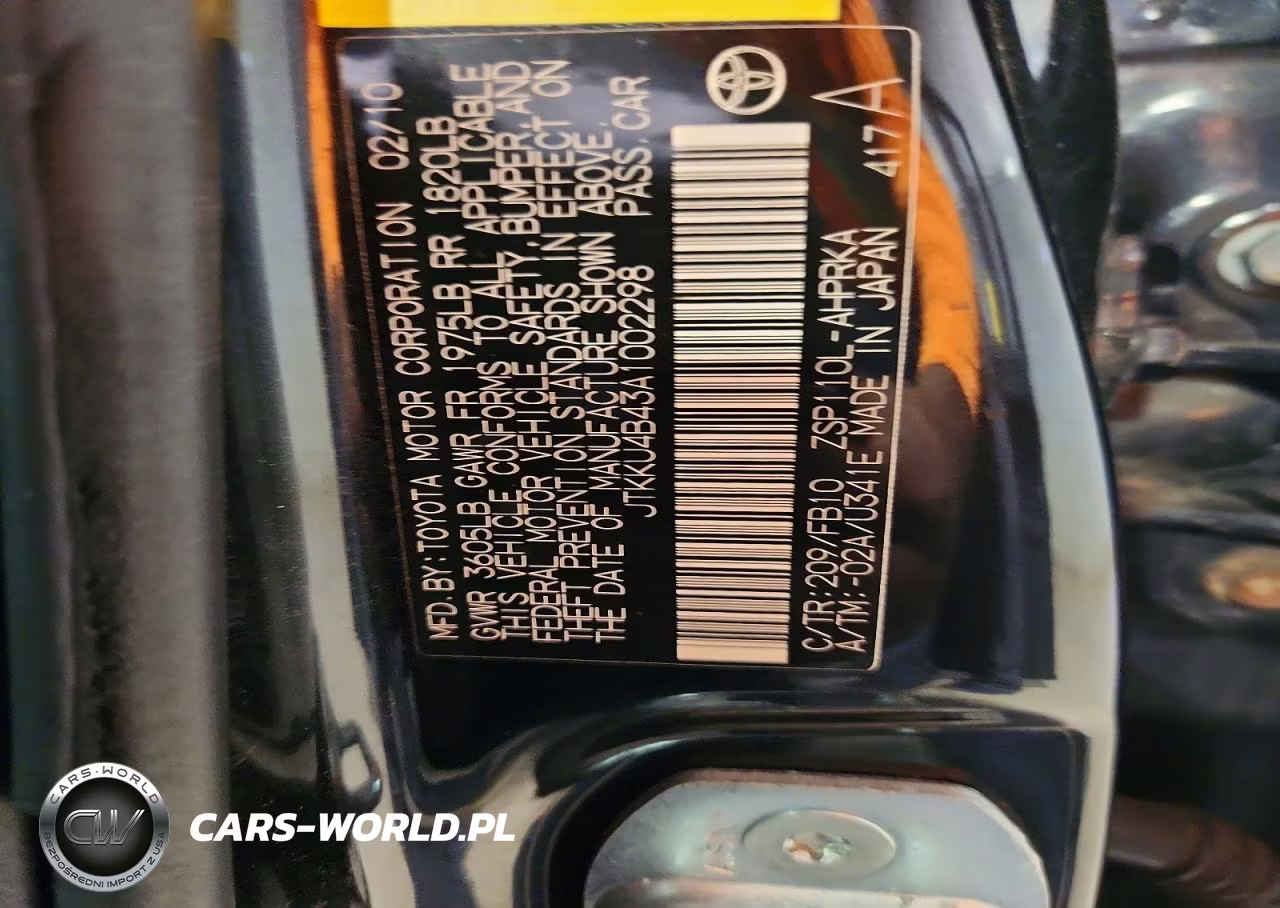 2010 Scion Xd Base VIN:JTKKU4B43A1002298 - 12