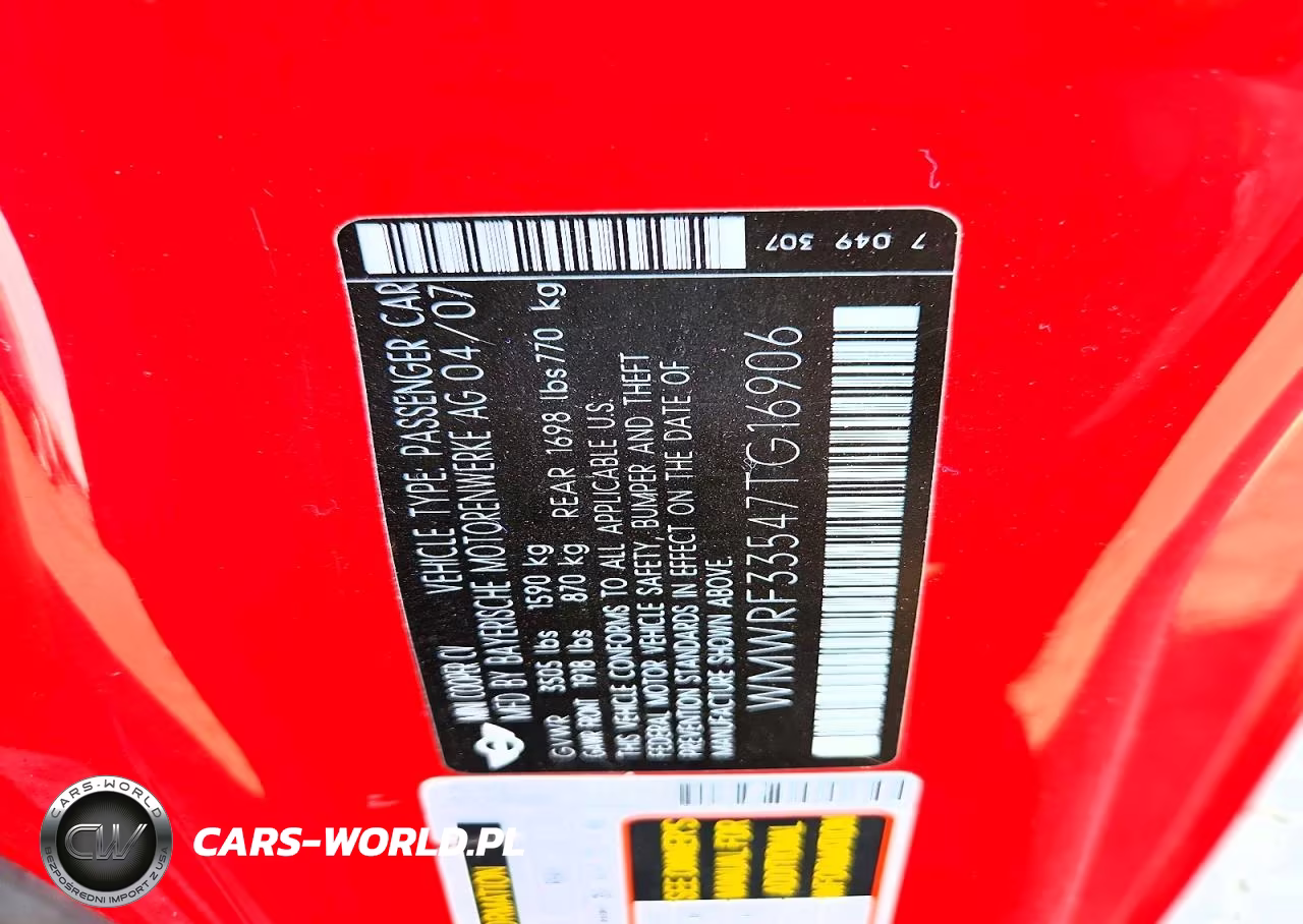 2007 Mini Cooper VIN:WMWRF33547TG16906 - 12
