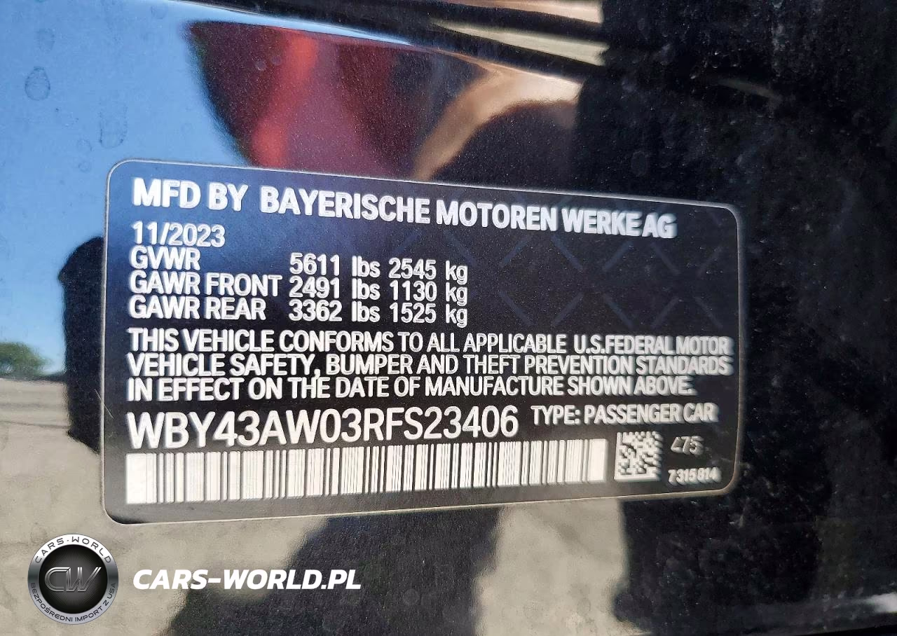 2024 BMW I4 Edrive 35 VIN:WBY43AW03RFS23406 - 13