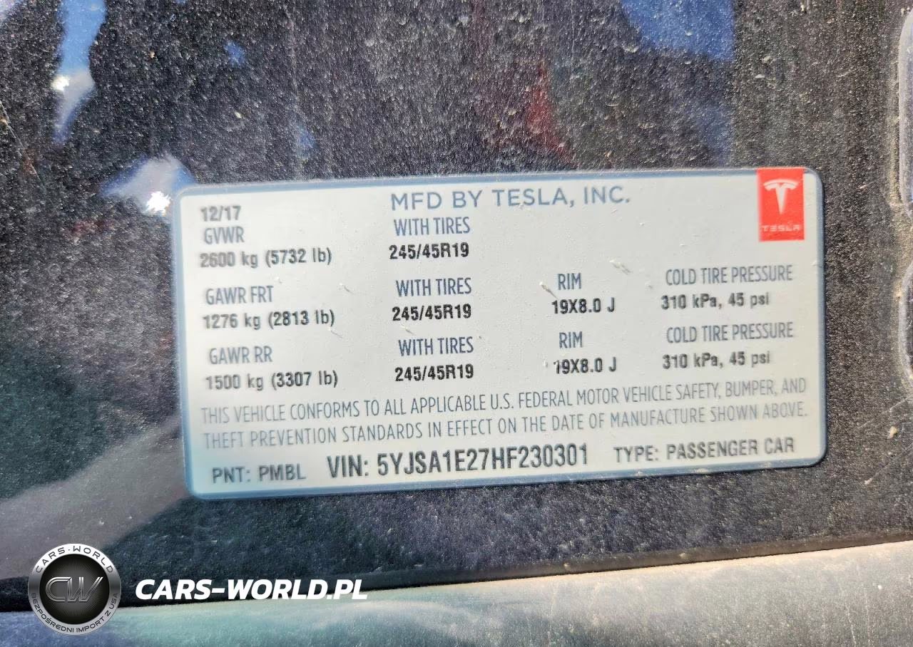 2017 Tesla Model S VIN:5YJSA1E27HF230301 - 12