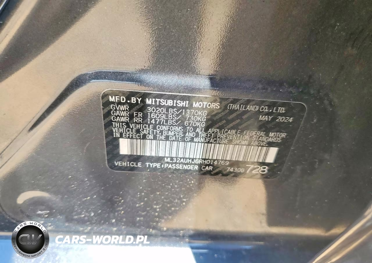 2024 Mitsubishi Mirage Es VIN:ML32AUHJ6RH014769 - 12