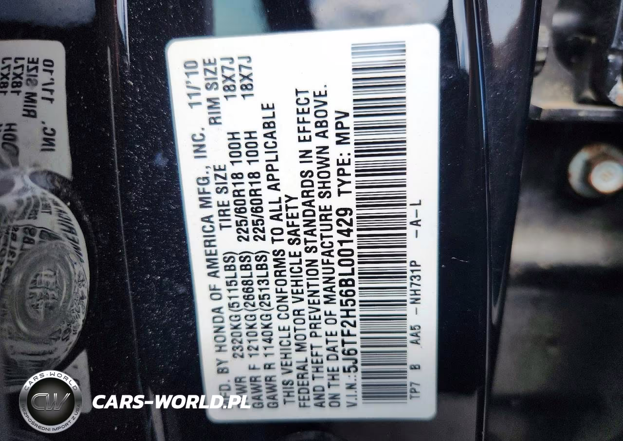 2011 Honda Accord Crosstour Exl VIN:5J6TF2H56BL001429 - 12